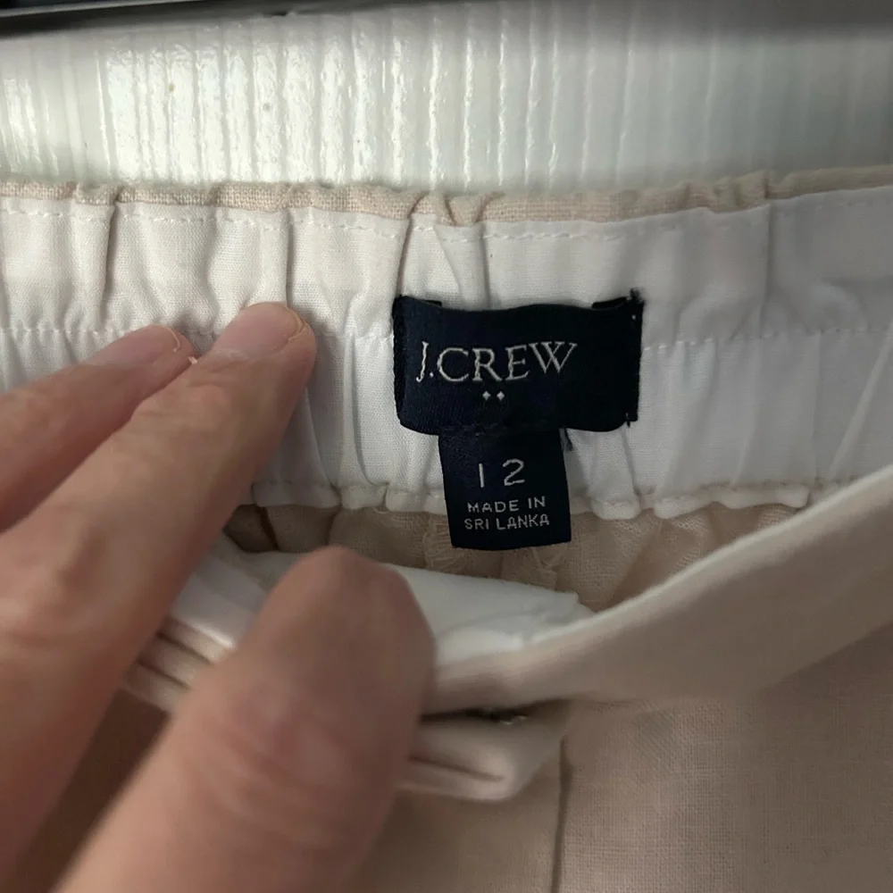 J. Crew NWT Wide Leg Beige Khaki Linen High Rise Pant Size 12
